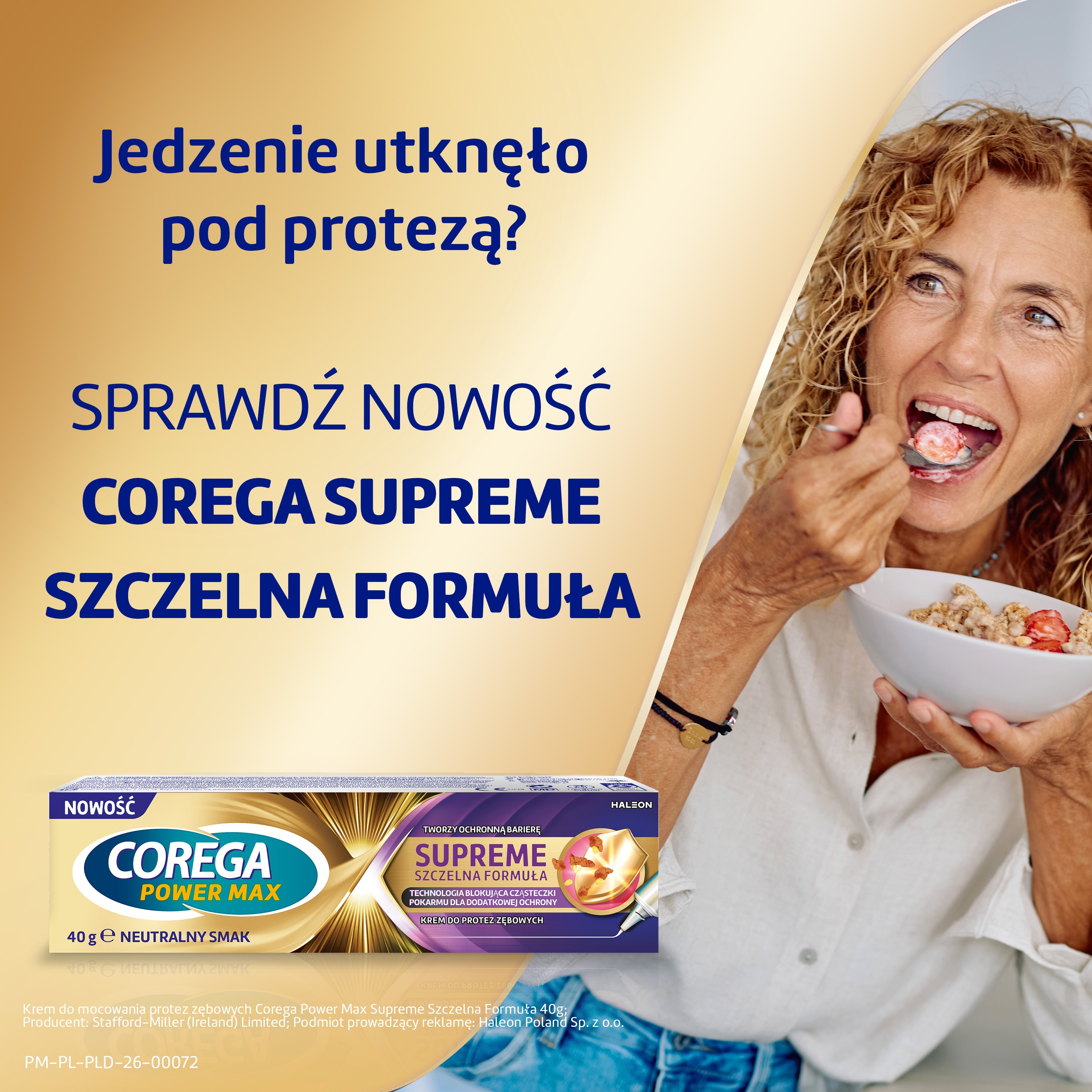 Corega Power Max Supreme, krem do protez zębowych